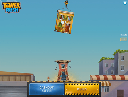 Tower Rush slot on 1win